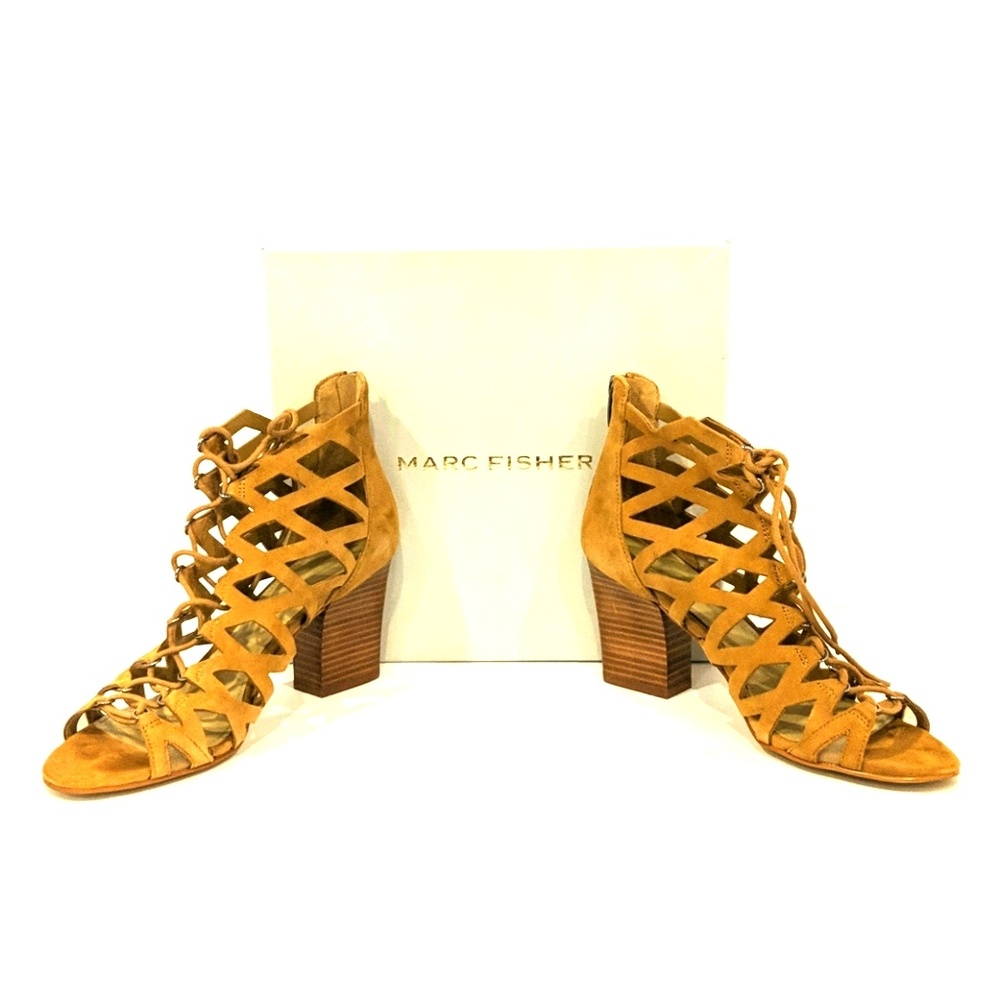 MARC FISHER WOMEN'S BLAIR SUEDE LACE-UP SANDALS